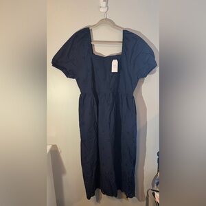 Time and Tru Dark Blue Embroidered Dress